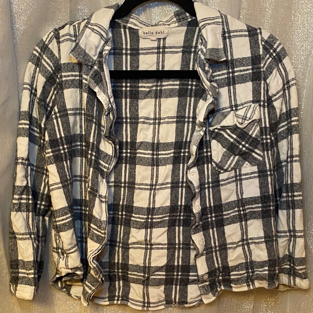Bella Dahl Black and White Plaid Shirt